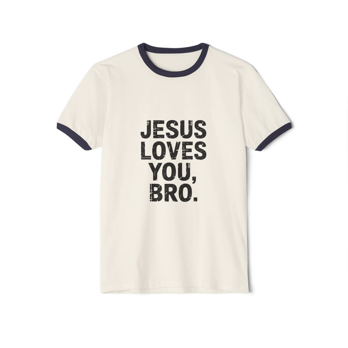 Jesus Loves You, Bro. Ringer T-Shirt — Retro Christian Faith Tee