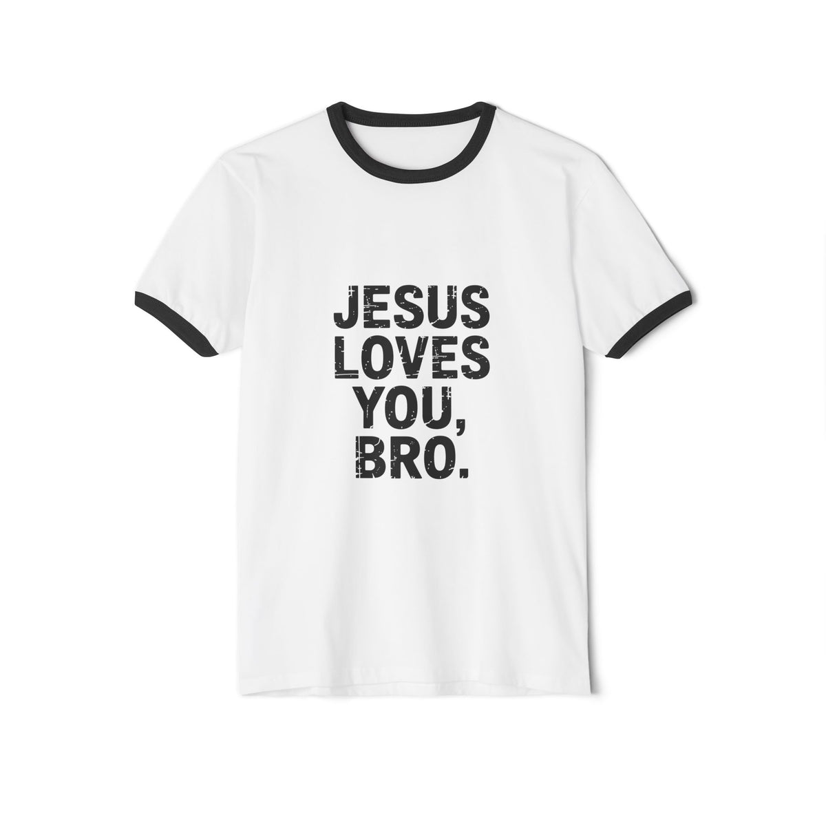 Jesus Loves You, Bro. Ringer T-Shirt — Retro Christian Faith Tee