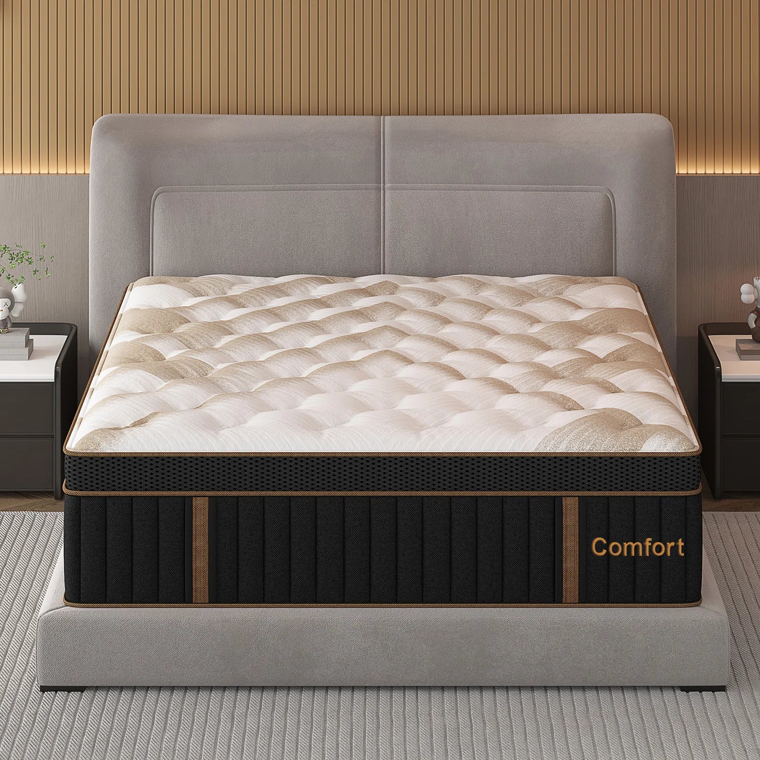 Gel Memory Foam Hybrid Pocket Spring Mattress Twin Full Queen King Bed Mattress In A Box, Medium Firm Motion Isolation