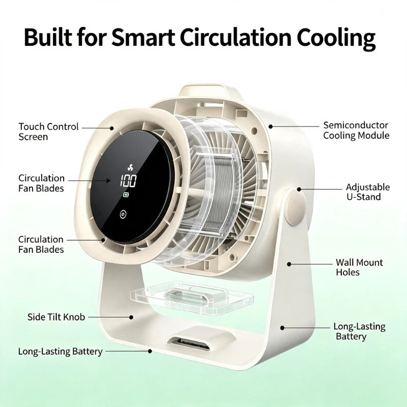 Desktop Circulator Fan Digital Touch Screen