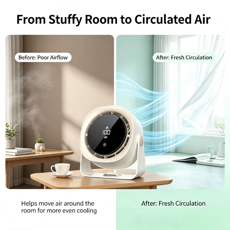 Desktop Circulator Fan Digital Touch Screen