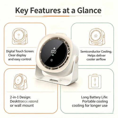 Desktop Circulator Fan Digital Touch Screen